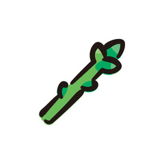 Asparagus - Vegetable icon/illustration (Hand-drawn line, colored version)