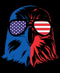 USA Merica Eagle Celebrating America And 4th Of July With The American Flag