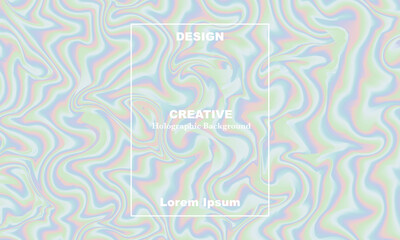 Holographic abstract background in pastelneon colors design. Vector illustration for your modern style 80s90s background for your creative design project: fashion. covers, books, printing and more
