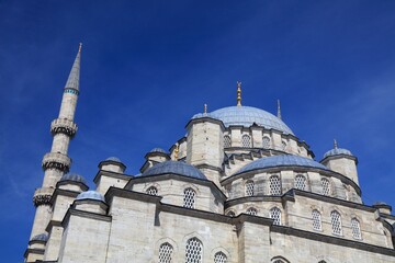 Fototapeta na wymiar Yeni Cami Mosque in Istanbul, Turkey. Landmark also known as the New Mosque.