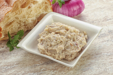 Jewish traditional cuisine herring mousse Forsmak
