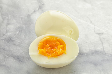 Boiled chicken egg for breakfast