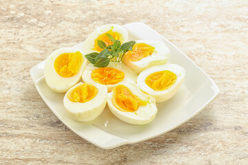 Boiled chicken egg for breakfast