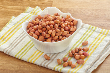 Raw peanut heap in the bowl