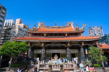 Naklejka premium 台湾 台北市 龍山寺