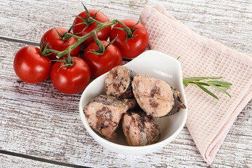 Pieces of canned tuna fish