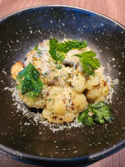 Family special day celebration. Father's Day Dinner. European and Asian fusion food cooked over wood and charcoal fired grill that gives an aromatic flavours