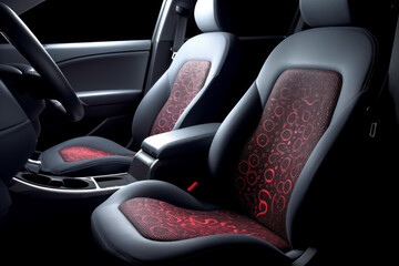 seats are gray, in the style of digital airbrushing, concept of modern digital fiber