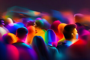 Fototapeta premium Vibrant Pop Art with Blue Hour, Neon Lighting, and High Realism
