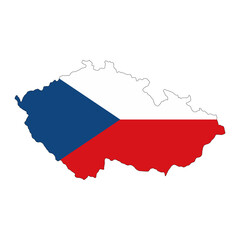 Czech Republic Flag Map (PNG)
