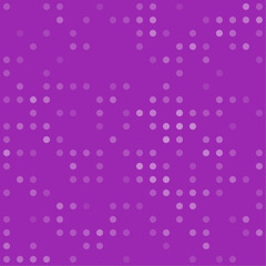 Abstract seamless geometric pattern. Mosaic background of white circles. Evenly spaced  shapes of different color. Vector illustration on purple background