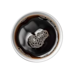 Gordijnen Black coffee drink isolated on white png. © Super PNG S