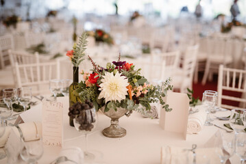 Fototapeta na wymiar Flowers on table at event