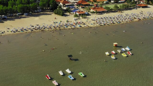 Aerial view of Rajska plaža (The Paradise Beach) on Rab Island, Croatia