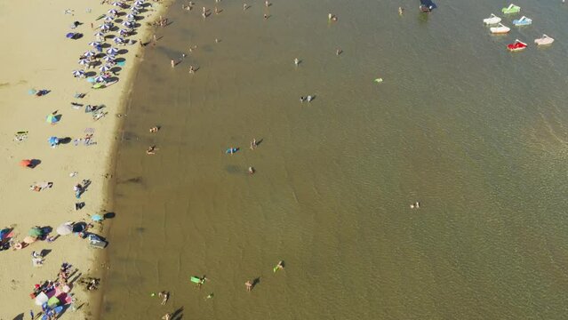 Aerial view of Rajska plaža (The Paradise Beach) on Rab Island, Croatia