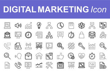  Marketing icons, Advertising icons, Thin line icons, Vecteezy icons, Icon set, Digital marketing, Social media, SEO, Email marketing, Content marketing, Online advertising, Graphic design,