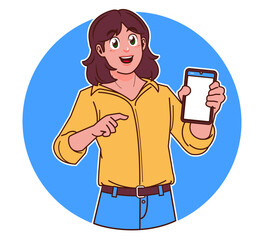 Woman holding smartphone