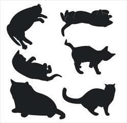 Set of cat silhouettes