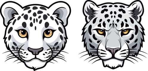 Cute little snow leopard head illustration portfolio © danter