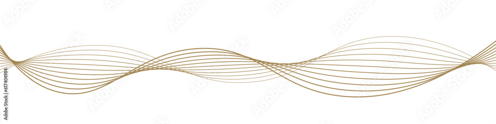 Poster Vector wave dynamic gold lines. Gold wave on transparent background. Luxury background for your design. Vector EPS 10