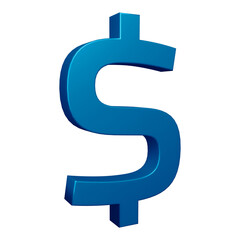 3D blue dollar symbol or icon design