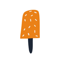 hand drawn ice cream. vector illustration in flat style