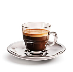 Espresso coffee and coffee seeds. Generated AI