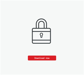 Secure vector icon. Symbol in Line Art Style for Design, Presentation, Website or Mobile Apps Elements, Logo. Pixel vector graphics - Vector