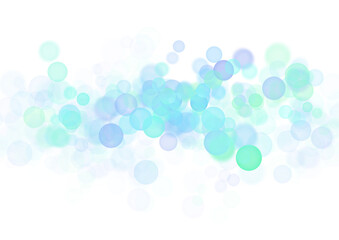 Abstract turquoise shining bokeh on transparent background