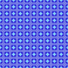 Abstract seamless geometric pattern blue star square background vector illustration. 