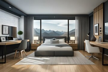 modern living room with fireplace