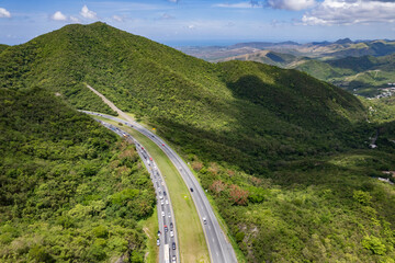 Aerial view of Salinas, Puerto Rico Highway 52 - 617407394