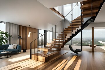modern living room with floor