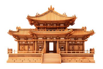 Obraz premium wood Korean architecturetemple isolated on white