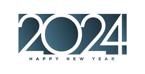 Obraz premium Happy new year 2024 design. Vector design for poster, banner, greeting and new year 2024
