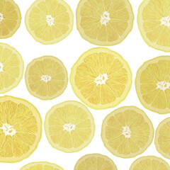 Clip art of pattern of sliced lemon