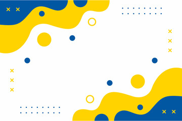 Illustration Vector Graphic of Abstract Fluid Shape. White with Colorful Blue and Yellow Geometric Background Template. Simple and Modern Concept.