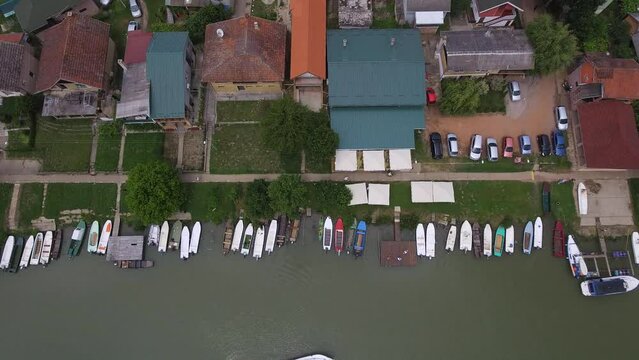 Boats And Houses Top View
