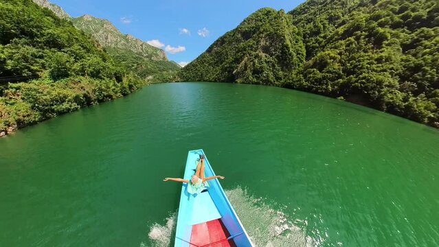 Albania Shala River boat tour, offers captivating journey through nature's masterpiece. Crystal-clear turquoise waters meander through dramatic canyons, revealing breathtaking landscapes at every turn