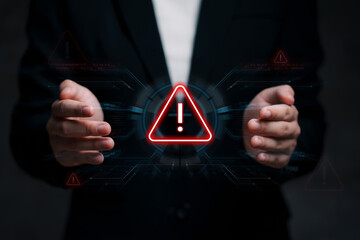 Security and cyber protection as a businesswoman shields online transactions from dangerous threats. technology internet banking, technology and cyber security, privacy, and finance.