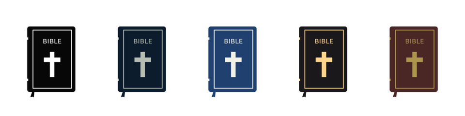 Obraz premium Bible book vector icons. Catholic and chtistianity religion book. Vector illustration EPS 10