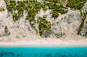 beach and mountain in Lefkada, Greece