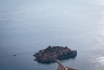 Sveti Stefan a small island in Budva Municipality, on the Adriatic coast of Montenegro