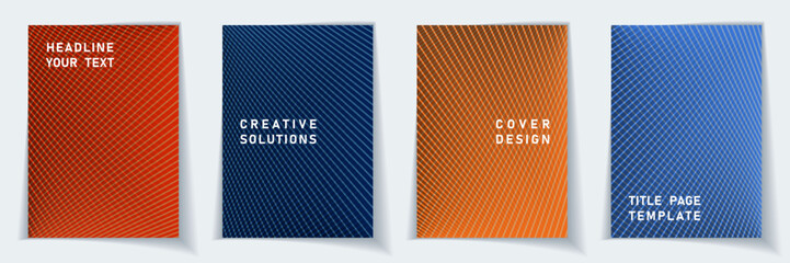 Crossed lines halftone cover page templates batch