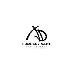 Ad Initial signature logo vector design