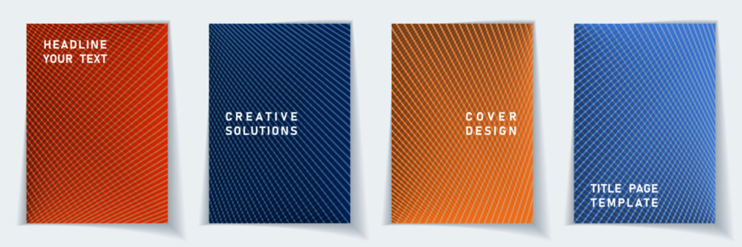 Crossed lines halftone cover page templates batch