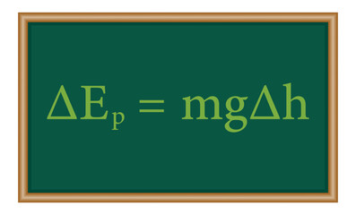 Fototapeta premium change in gravitational potential energy formula. Physics resources for teachers and students.