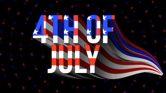 Animation loop video fourth of july independence day 