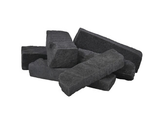 Black charcoal on transparent png