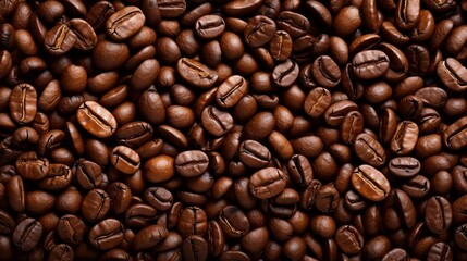 Fototapeta premium Roasted coffee beans background, Generative Ai